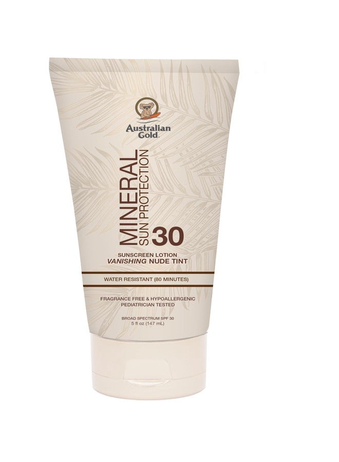 أوسترليان جولد واقي شمس معدني من Australian Gold بعامل حماية SPF 30، 140 مل، واقي شمس ملون واسع الطيف، حماية لطيفة لجميع درجات البشرة، لون نيود خفيف، حماية من الضوء الأزرق، يحتوي على 4% أكسيد الزنك و4% ثاني أكسيد التيتانيوم - Image 1